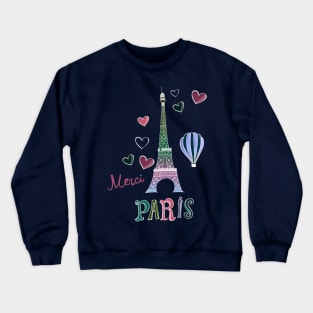 Colorful Paris Art Crewneck Sweatshirt